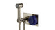 Foundry One Handle Wall Mount Bidet Trim with Pebble Ceramic Knob Handle in French Nickel