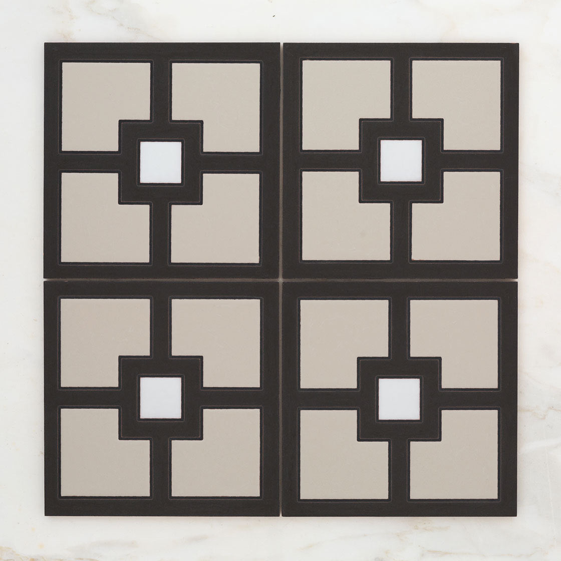 8x8 Handpainted Sample Seattle  in Black Motif
