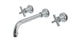 Emerson Two Handle Wall Mount 10" Lavatory Faucet with Classic Cross Handles in Satin Chrome