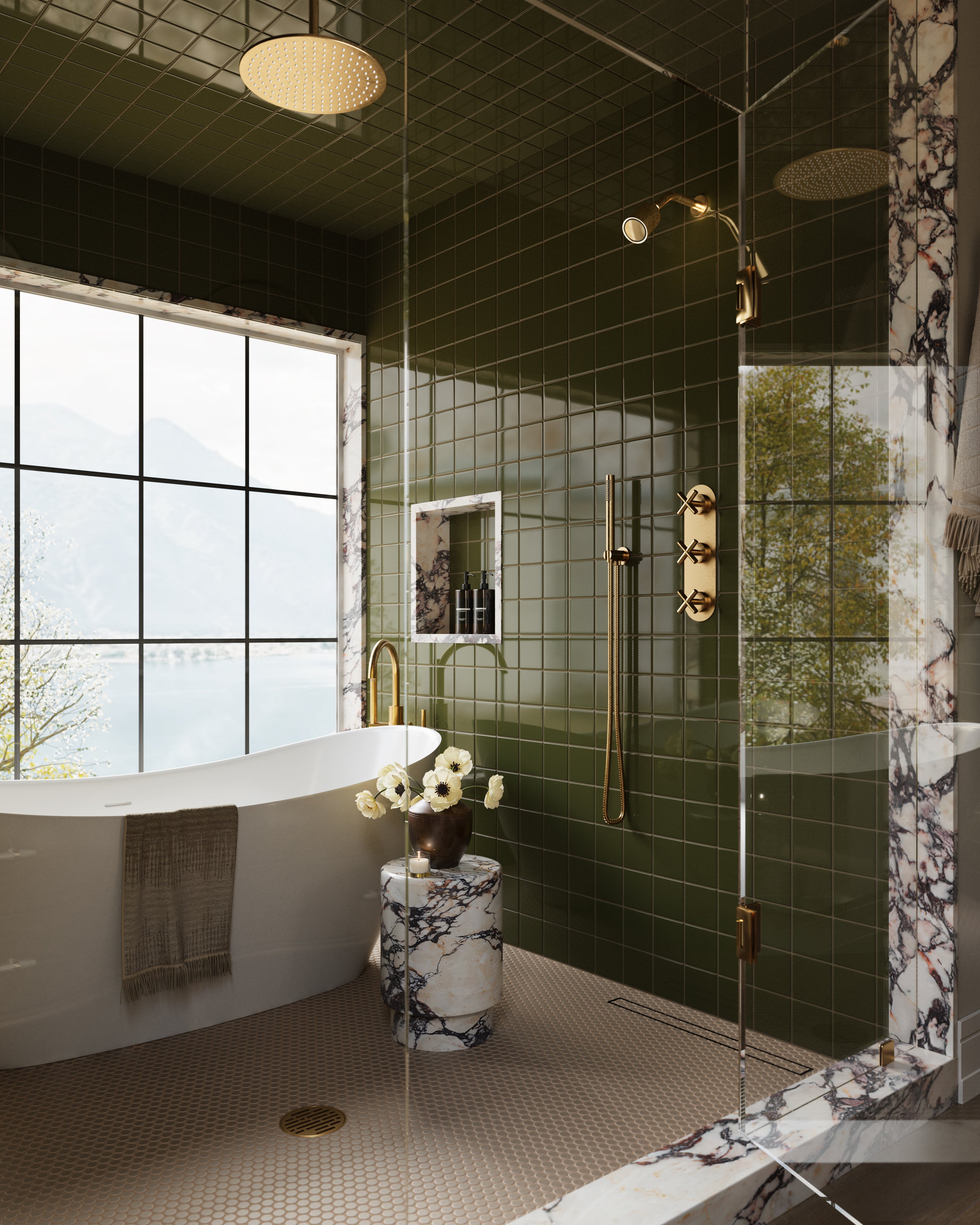 4x4 Original Ceramic Tile in Bonsai Gloss