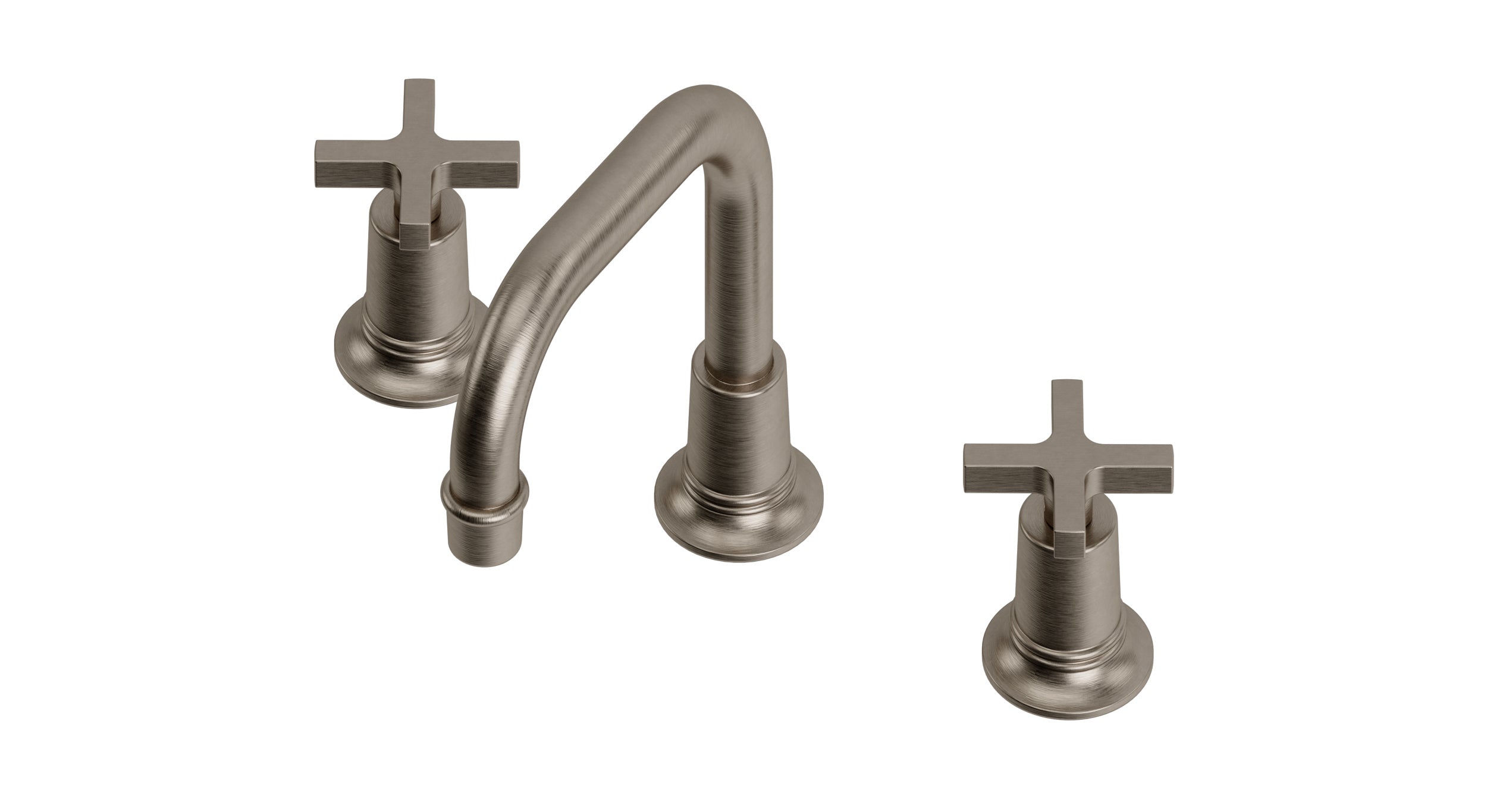 Emerson Two Handle Deck Mount Squaretop Lavatory Faucet with Classic Cross Handles in Antique Nickel