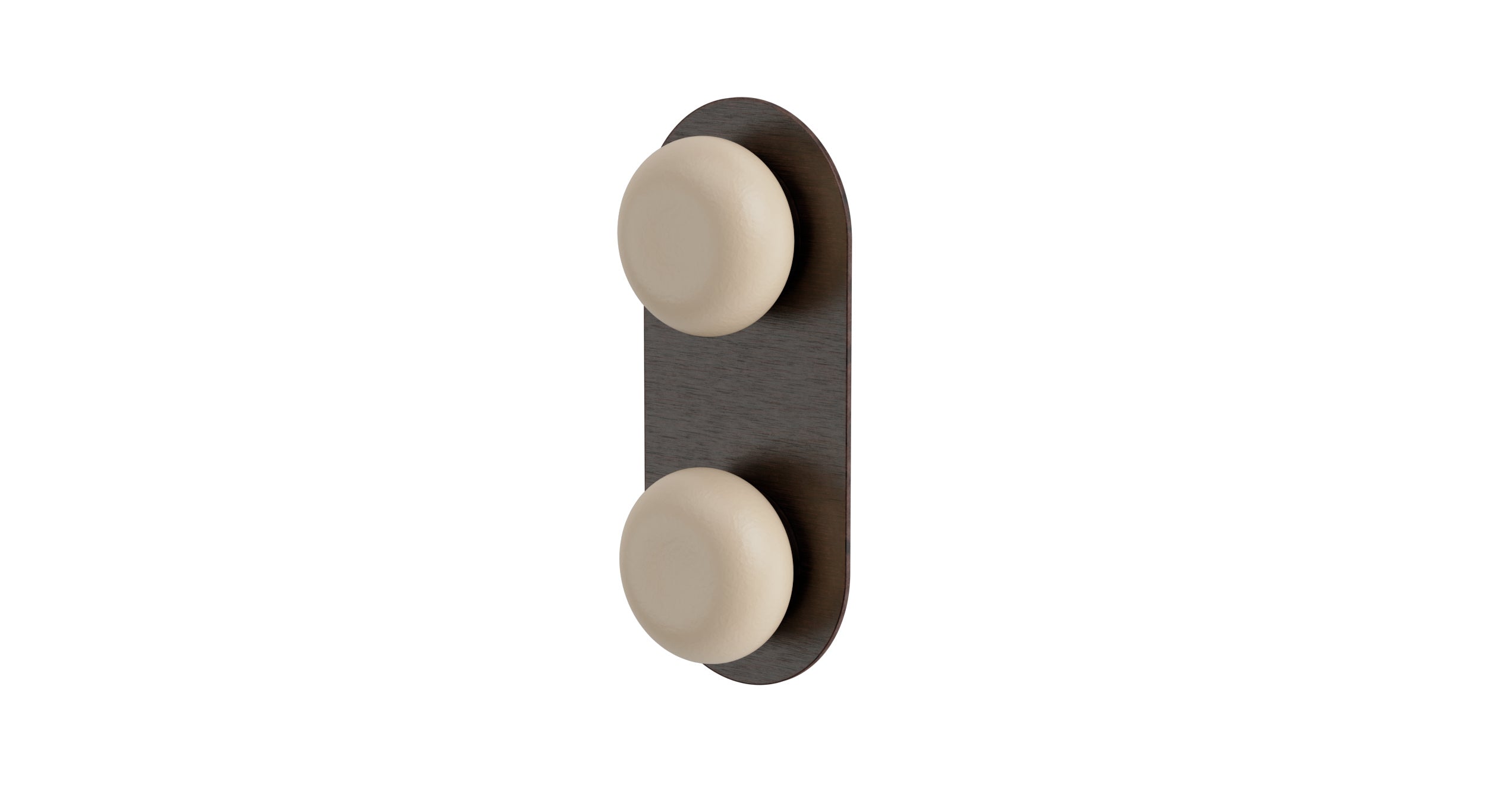 Foundry Two Handle Wall Mount Shower Trim with Pebble Ceramic Knob Handles in Antique Bronze