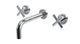Contour Two Handle Wall Mount 7.5" Lavatory Faucet with Soft Cross Handles in Polished Chrome