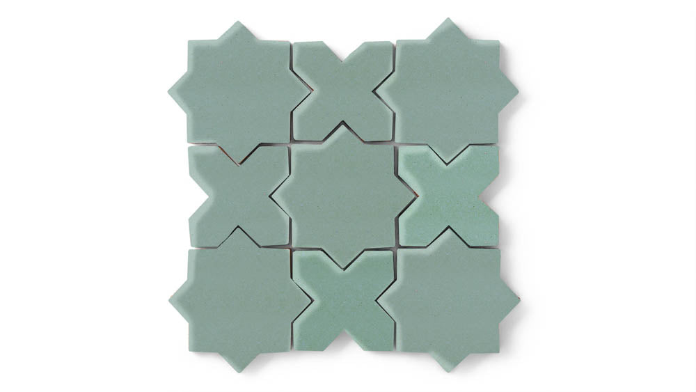 Mini Star & Cross Original Ceramic Tile in Amalfi Coast Matte
