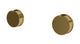 Foundry Two Handle Wall Mount Bath Trim with Barrel Knob Handles in Uncoated Polished Brass