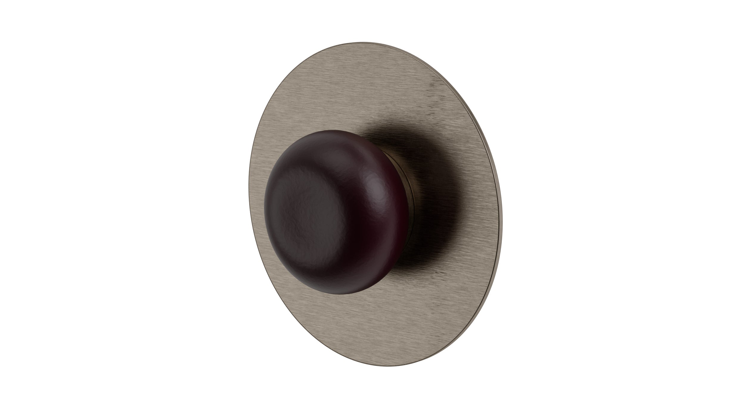 Foundry One Handle Wall Mount Shower Trim with Pebble Ceramic Knob Handle in Antique Nickel