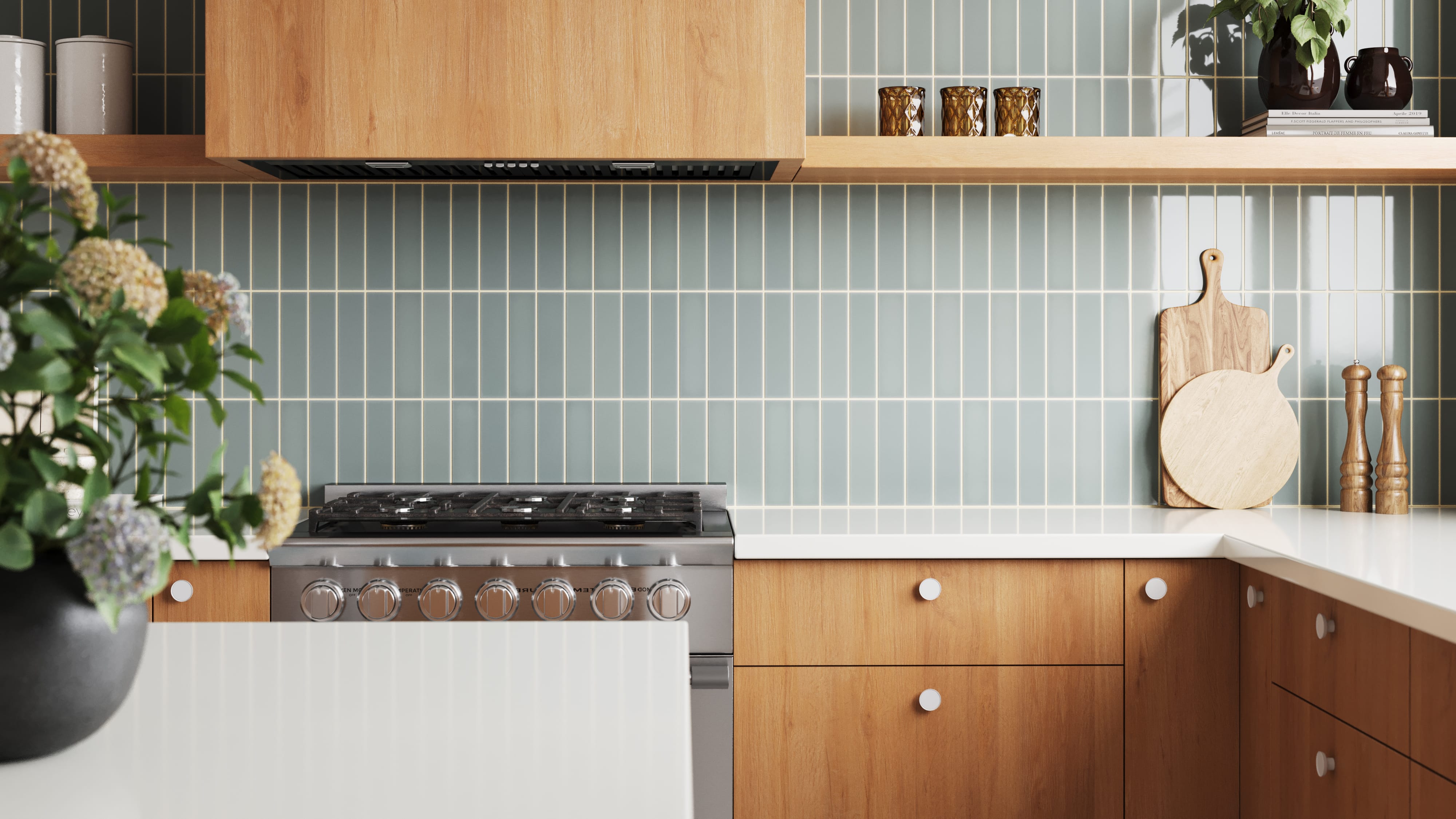 Quick Ship 2x8 Natural Press Ceramic Tile in Hood River Gloss