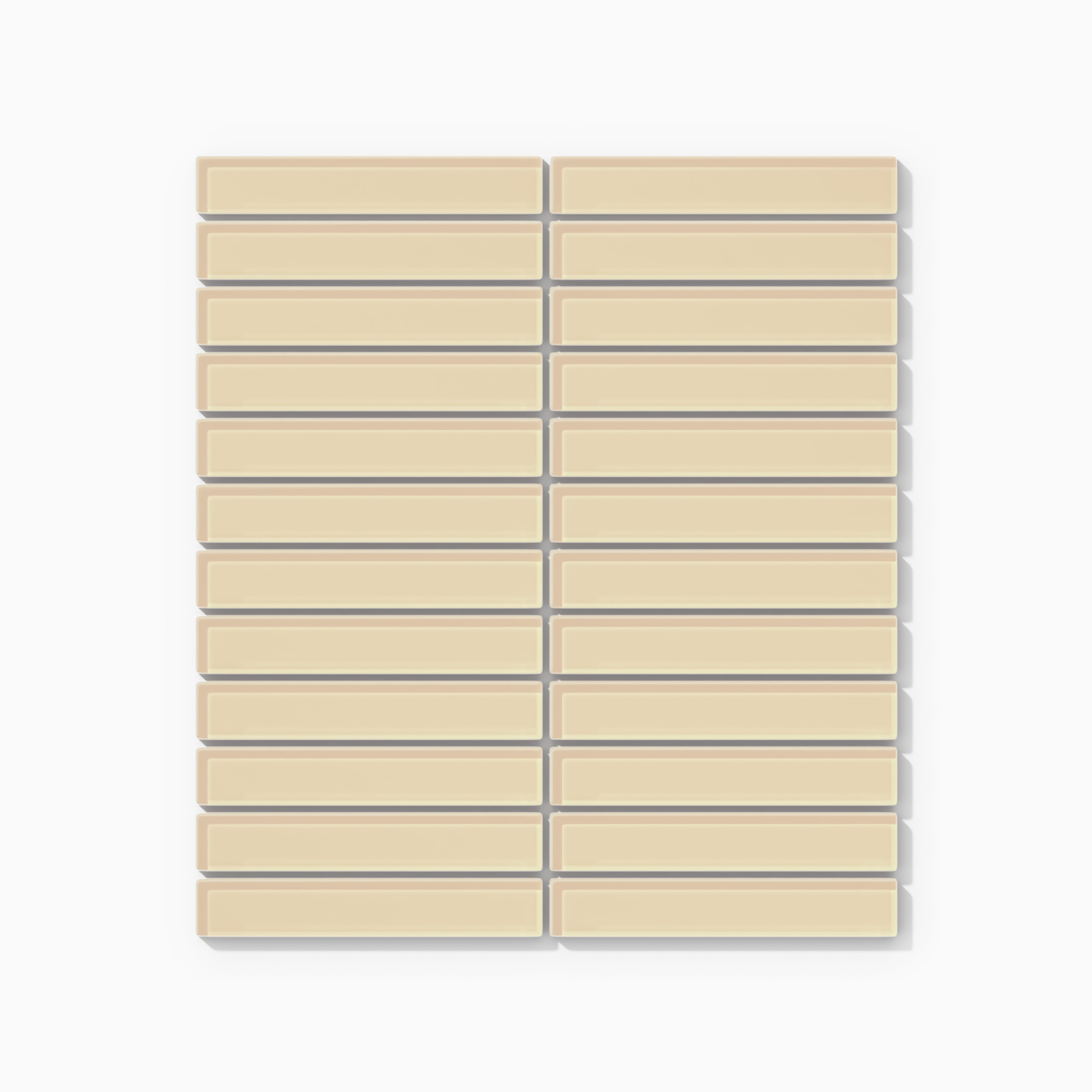 1x6 Straight Set Sheeted Glass Mosaic Tile in Chickadee Gloss
