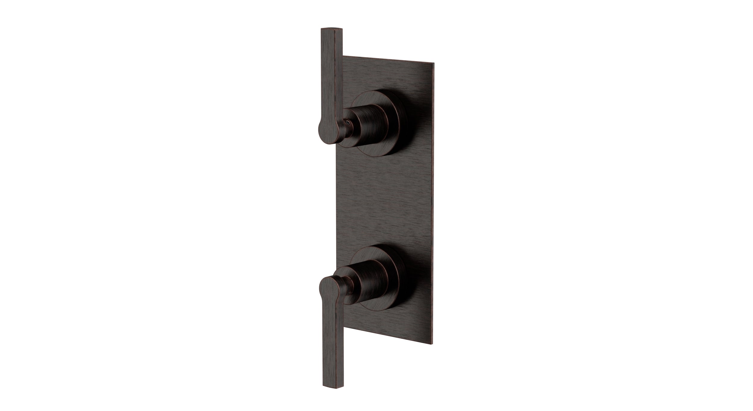 Flatiron Two Handle Wall Mount Shower Trim with Linear Lever Handles in Antique Bronze