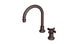 Emerson One Handle Deck Mount Gooseneck Lavatory Faucet with Defined Cross Handle in Architectural Copper
