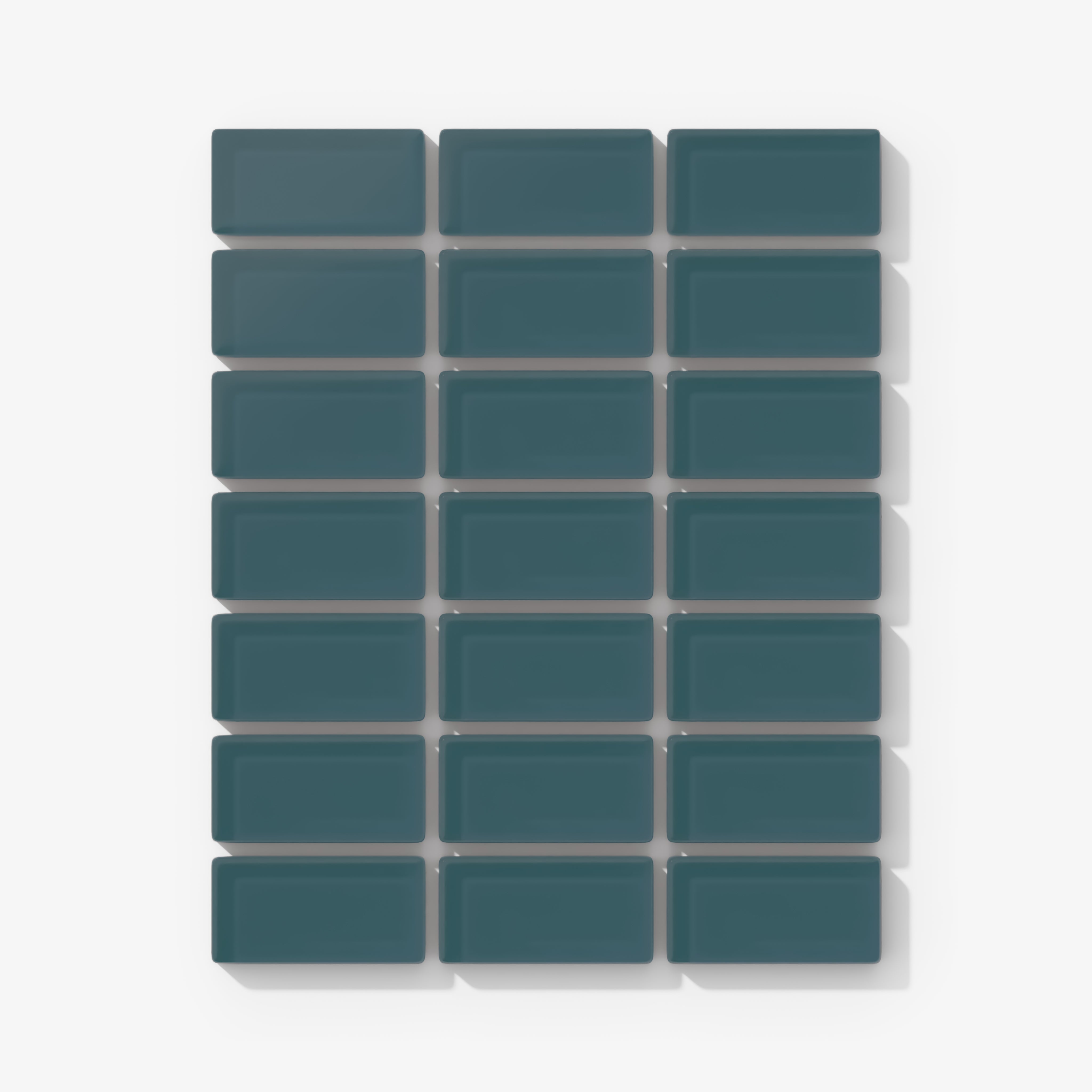 1x2 Straight Set Sheeted Glass Mosaic Tile in Magpie Matte
