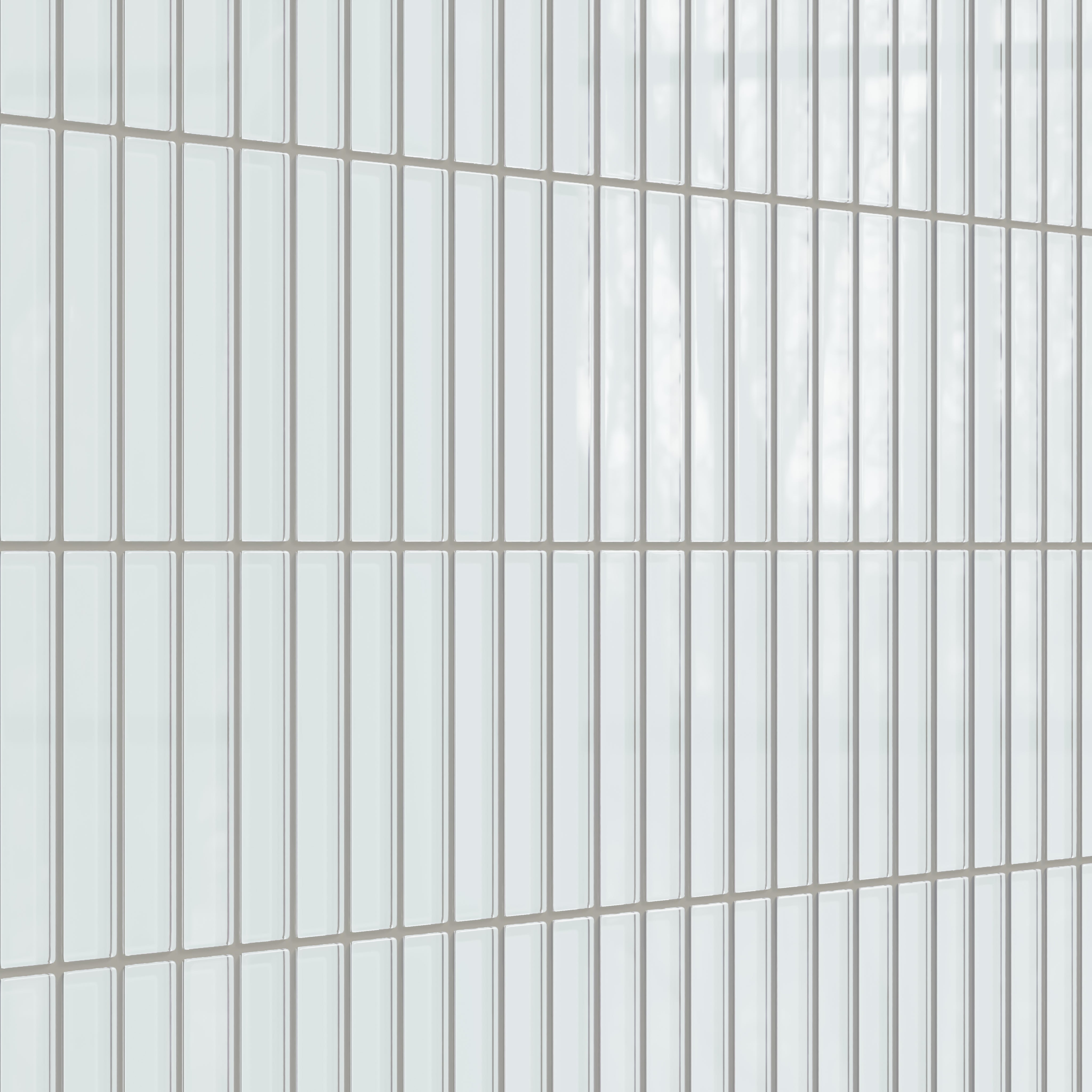 1x6 Straight Set Sheeted Glass Mosaic Tile in Warbler Gloss