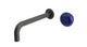 Foundry One Handle Wall Mount 7.5" Lavatory Faucet with Pebble Ceramic Knob Handle in Blackened Nickel