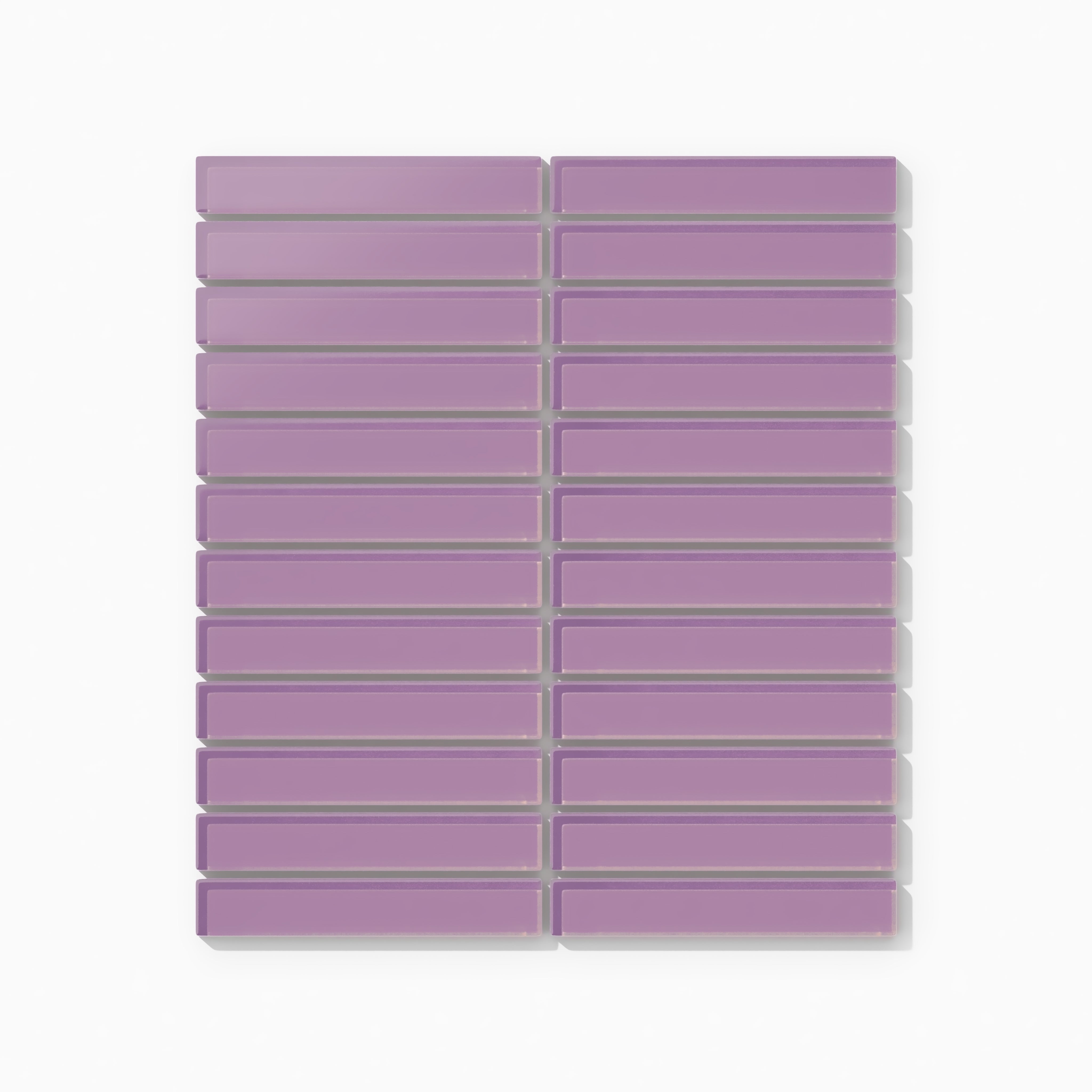 1x6 Straight Set Sheeted Glass Mosaic Tile in Waxbill Matte