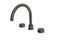 Foundry Two Handle Deck Mount Gooseneck Bath Trim with Barrel Knob Handles in Blackened Nickel