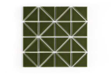 3" Triangle Sheeted - Quadrant Original Ceramic Mosaic Tile in Lone Pine Gloss