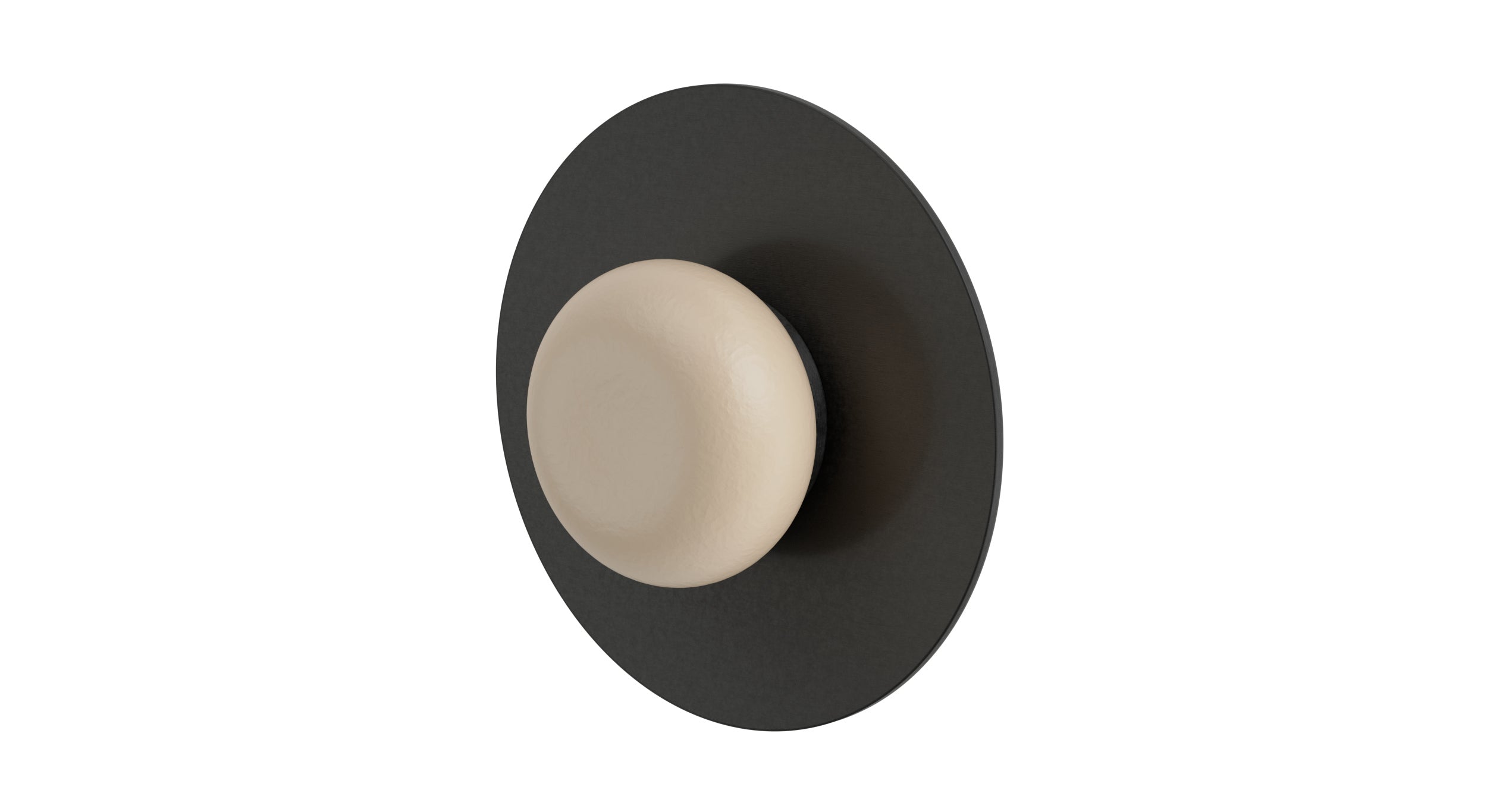 Foundry One Handle Wall Mount Shower Trim with Pebble Ceramic Knob Handle in Blackened Nickel