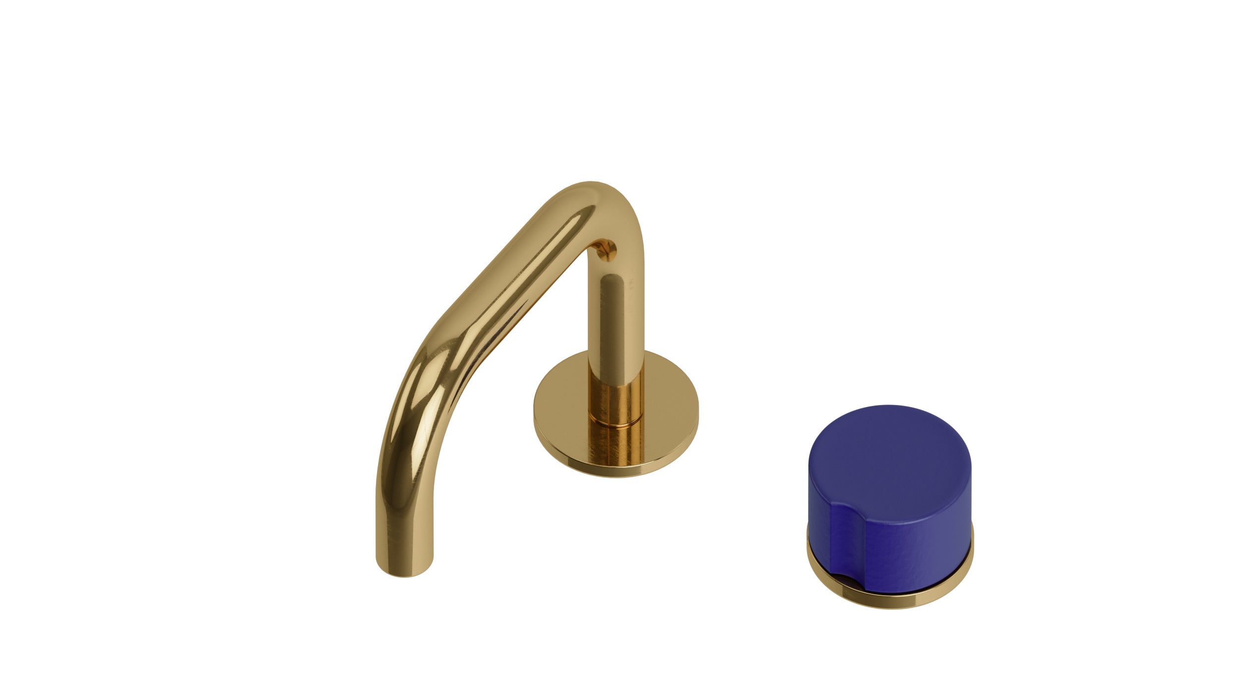 Foundry One Handle Deck Mount Squaretop Lavatory Faucet with Groove Ceramic Knob Handle in Uncoated Polished Brass