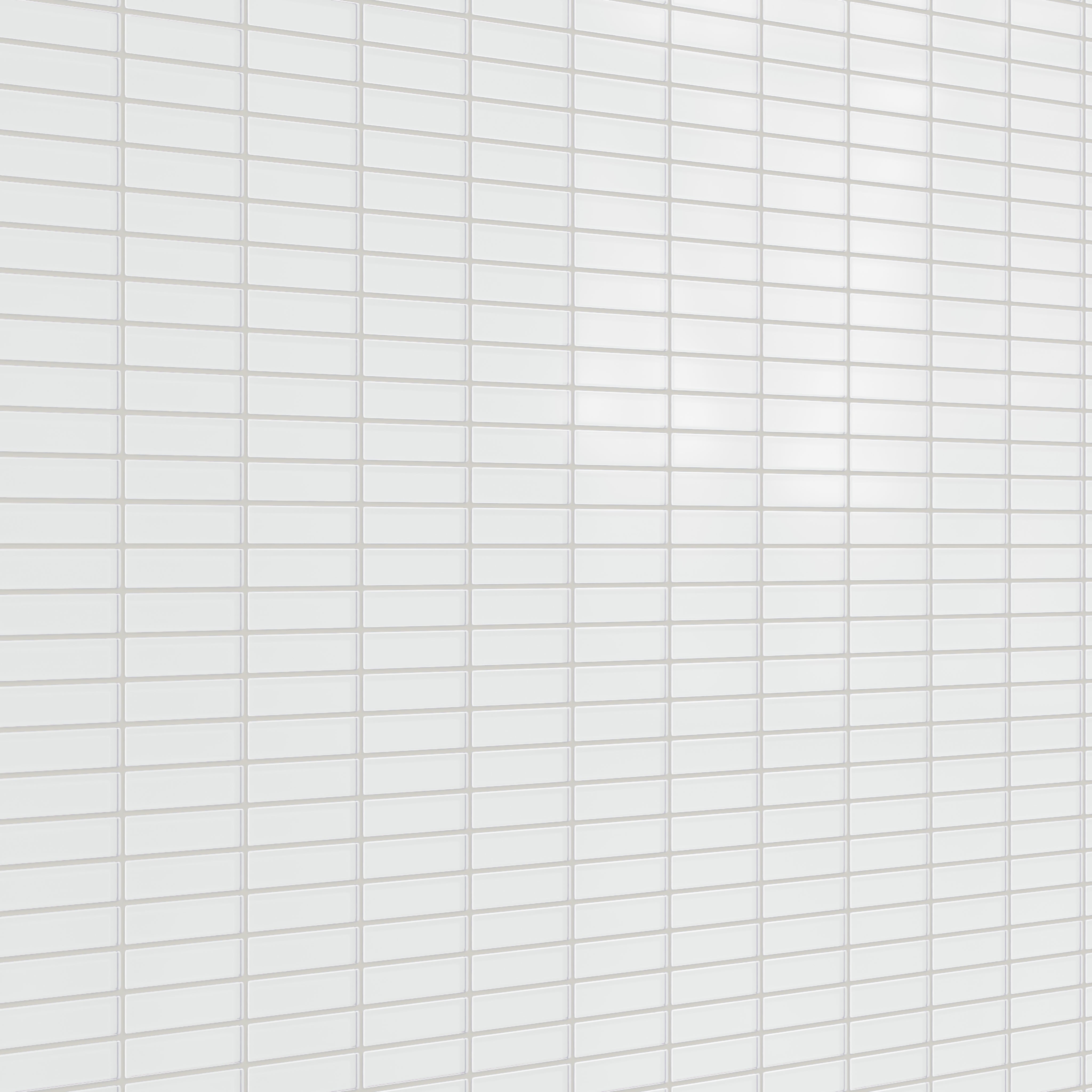 1x4 Straight Set Sheeted Glass Mosaic Tile in Egret Matte