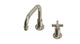 Emerson One Handle Deck Mount Squaretop Lavatory Faucet with Classic Cross Handle in French Nickel