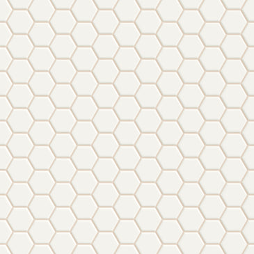 1" Hexagon Sheeted Original Ceramic Mosaic Tile in Calcite Matte