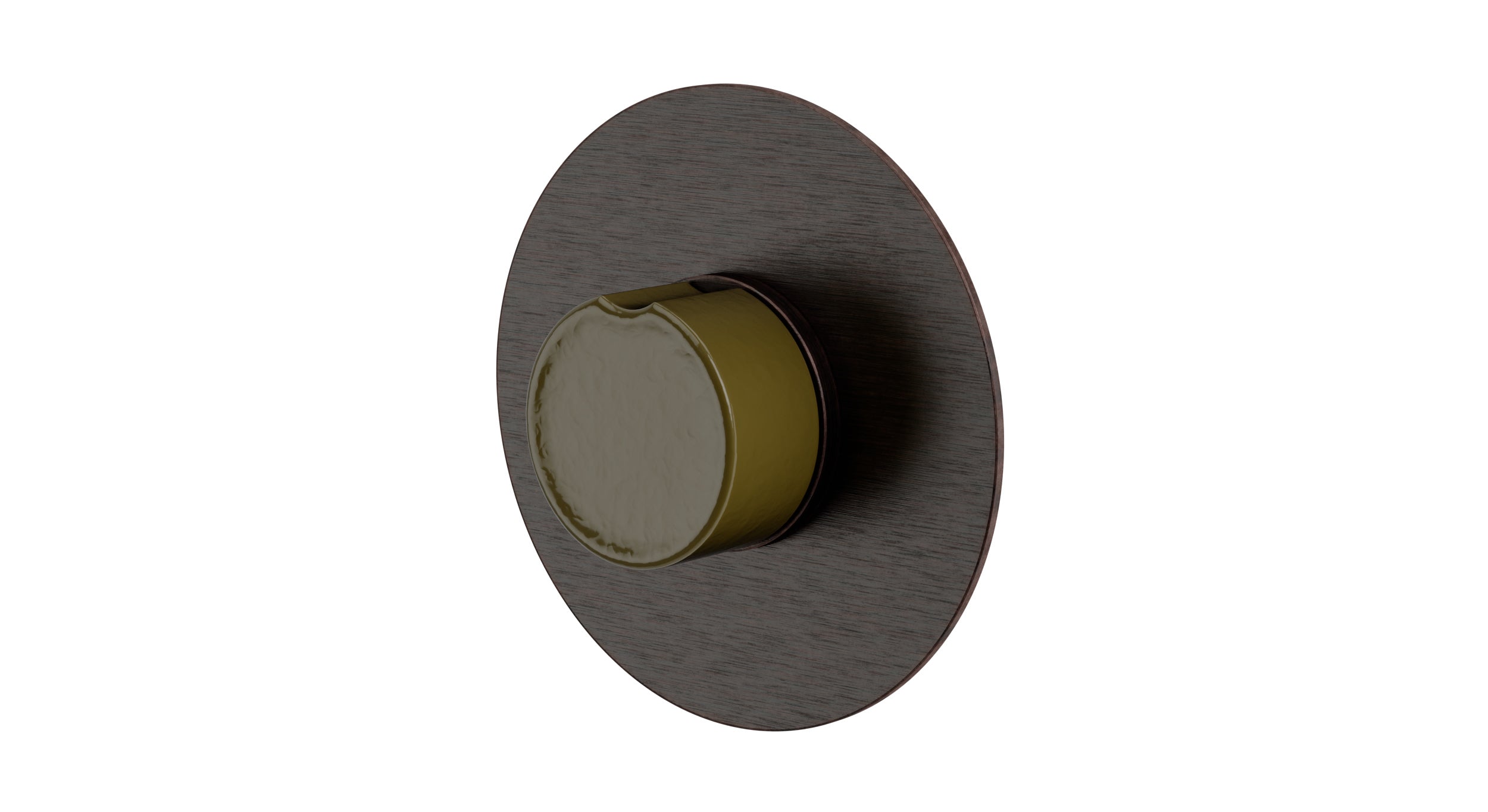 Foundry One Handle Wall Mount Shower Trim with Groove Ceramic Knob Handle in Antique Bronze