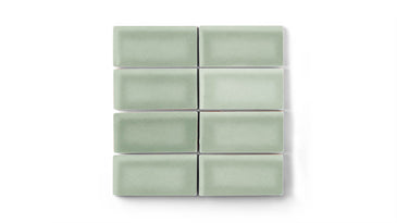 2x4 Straight Set Sheeted Original Ceramic Mosaic Tile in Rosemary Gloss