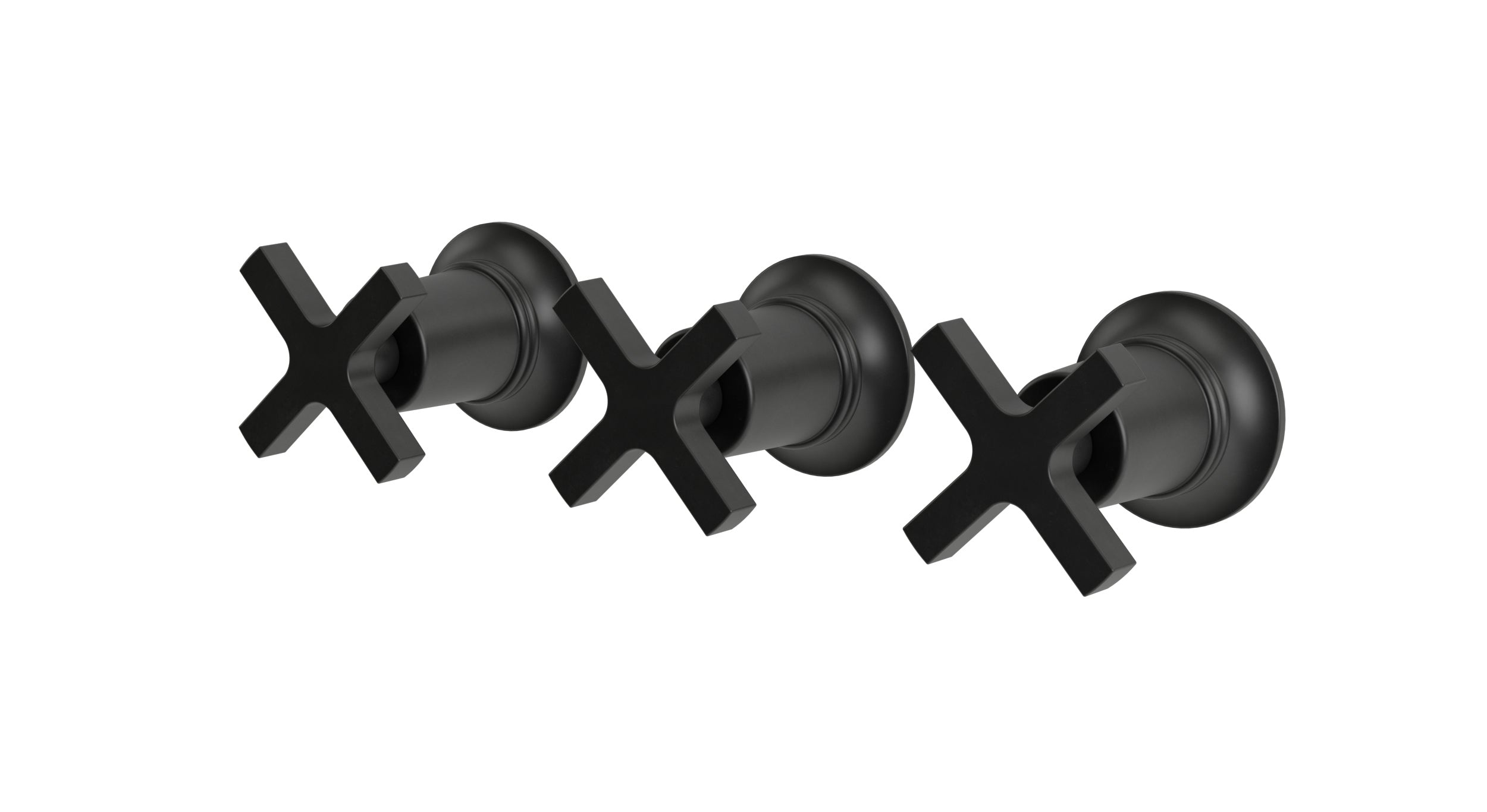 Emerson Three Handle Wall Mount Bath Trim with Diverter/Volume Control and Classic Cross Handles in Oil Rubbed Bronze