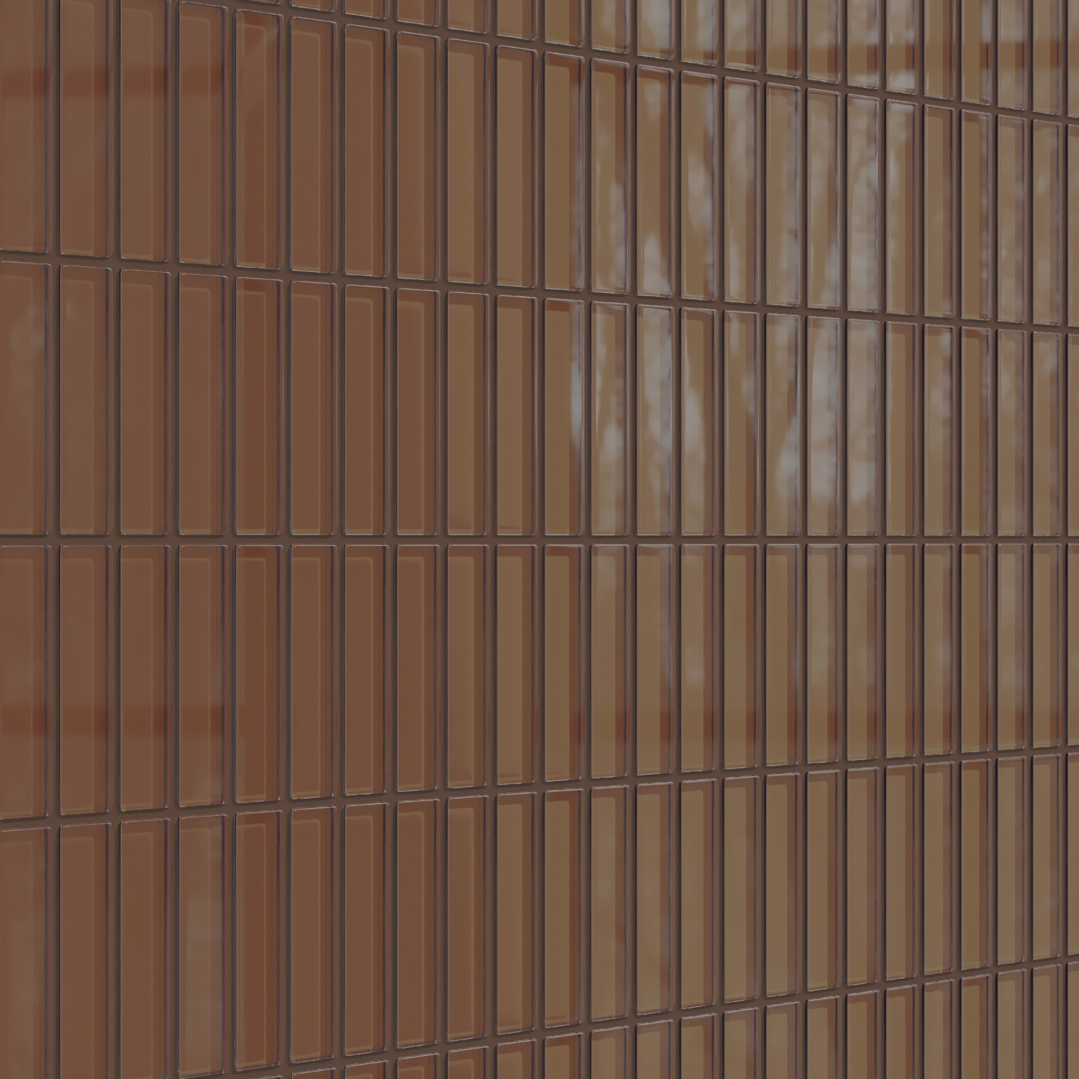 1x4 Straight Set Sheeted Glass Mosaic Tile in Kestrel Gloss