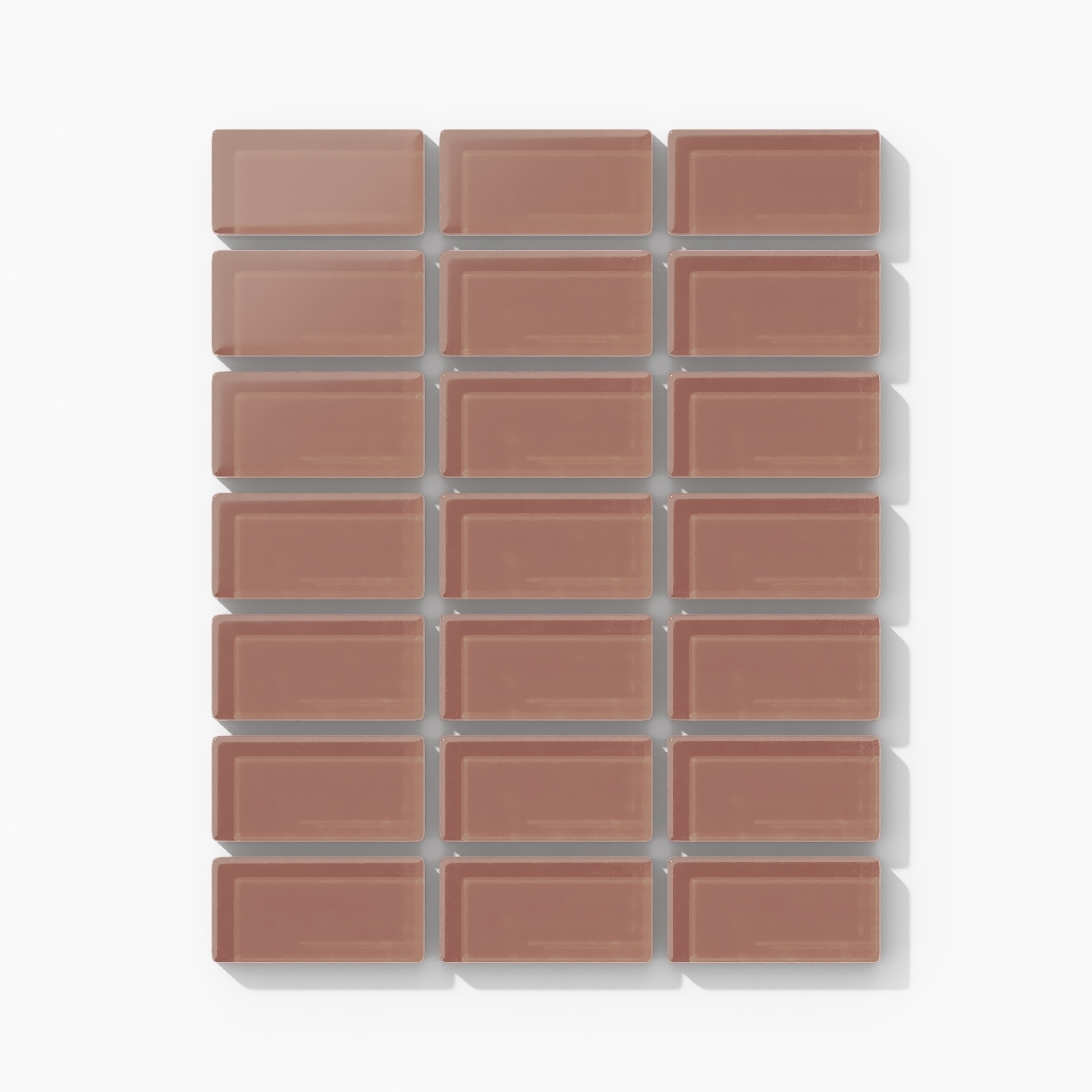 1x2 Straight Set Sheeted Glass Mosaic Tile in Flicker Matte