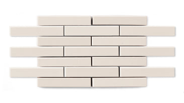 1x6 Half Offset Sheeted Original Ceramic Mosaic Tile in Ivory Gloss