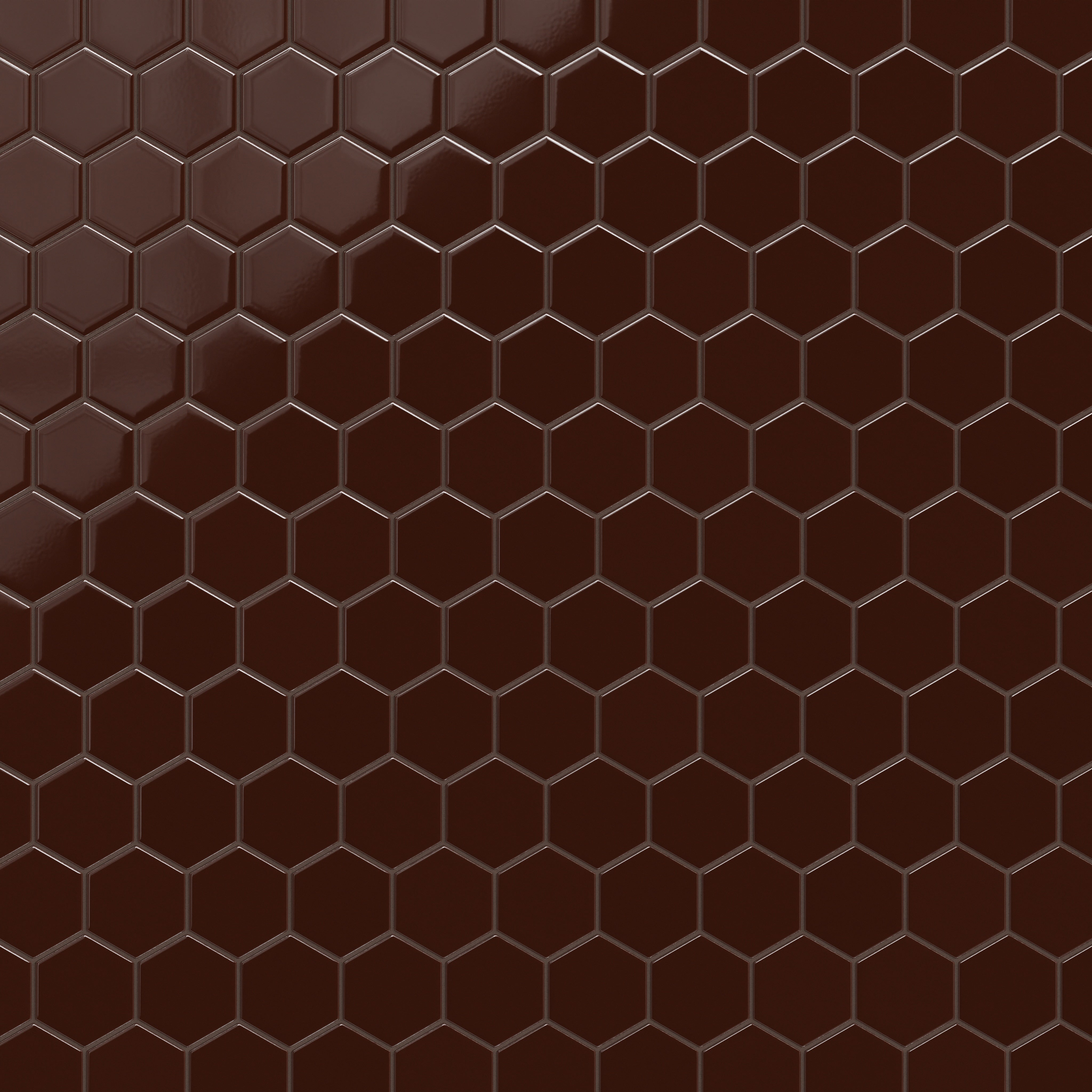 4" Hexagon Original Ceramic Tile in Garnet Gloss