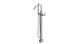 Contour One Handle Floor Mount Squaretop Bath Trim with Hand Shower and Soft Lever Handle in Polished Chrome
