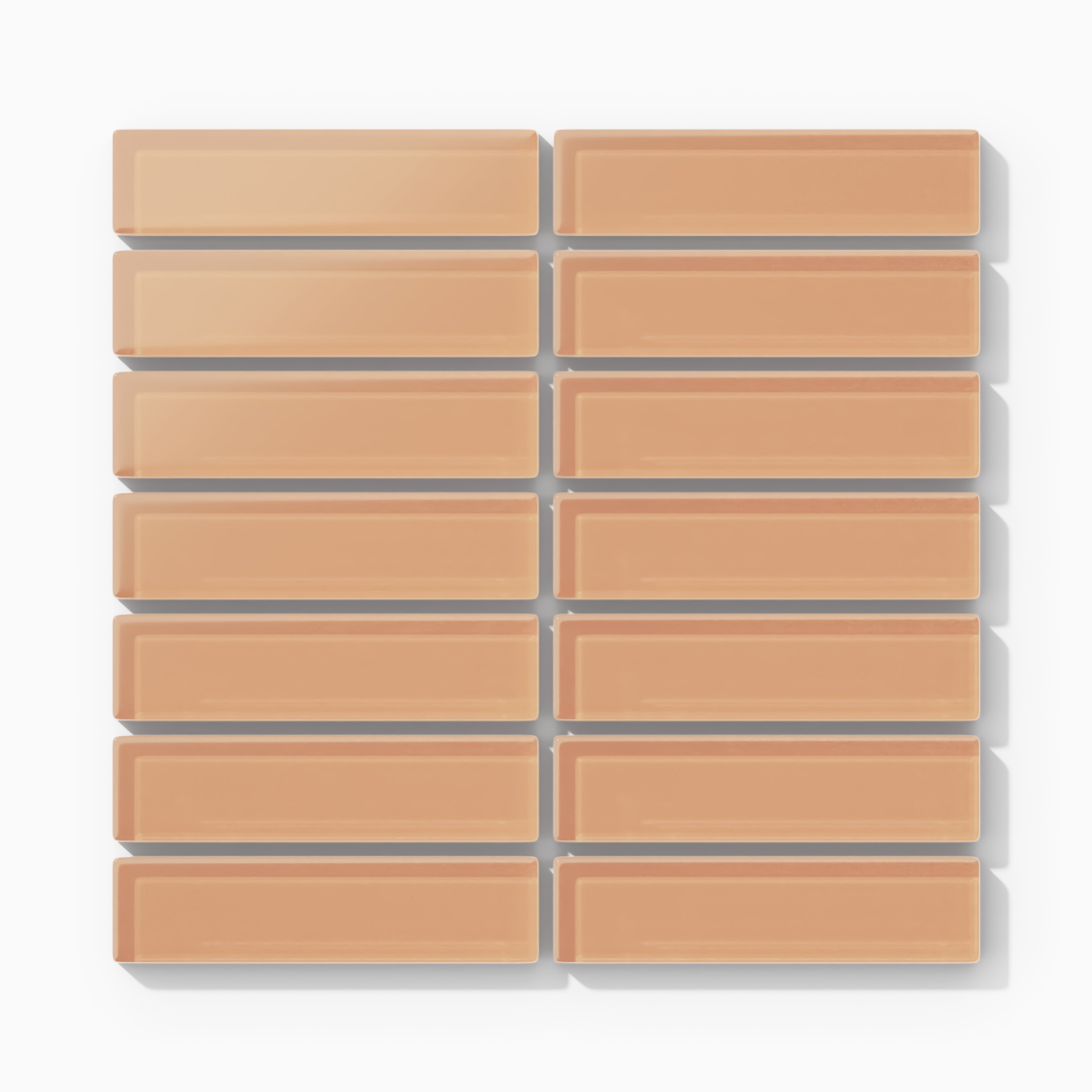 1x4 Straight Set Sheeted Glass Mosaic Tile in Carolina Wren Matte