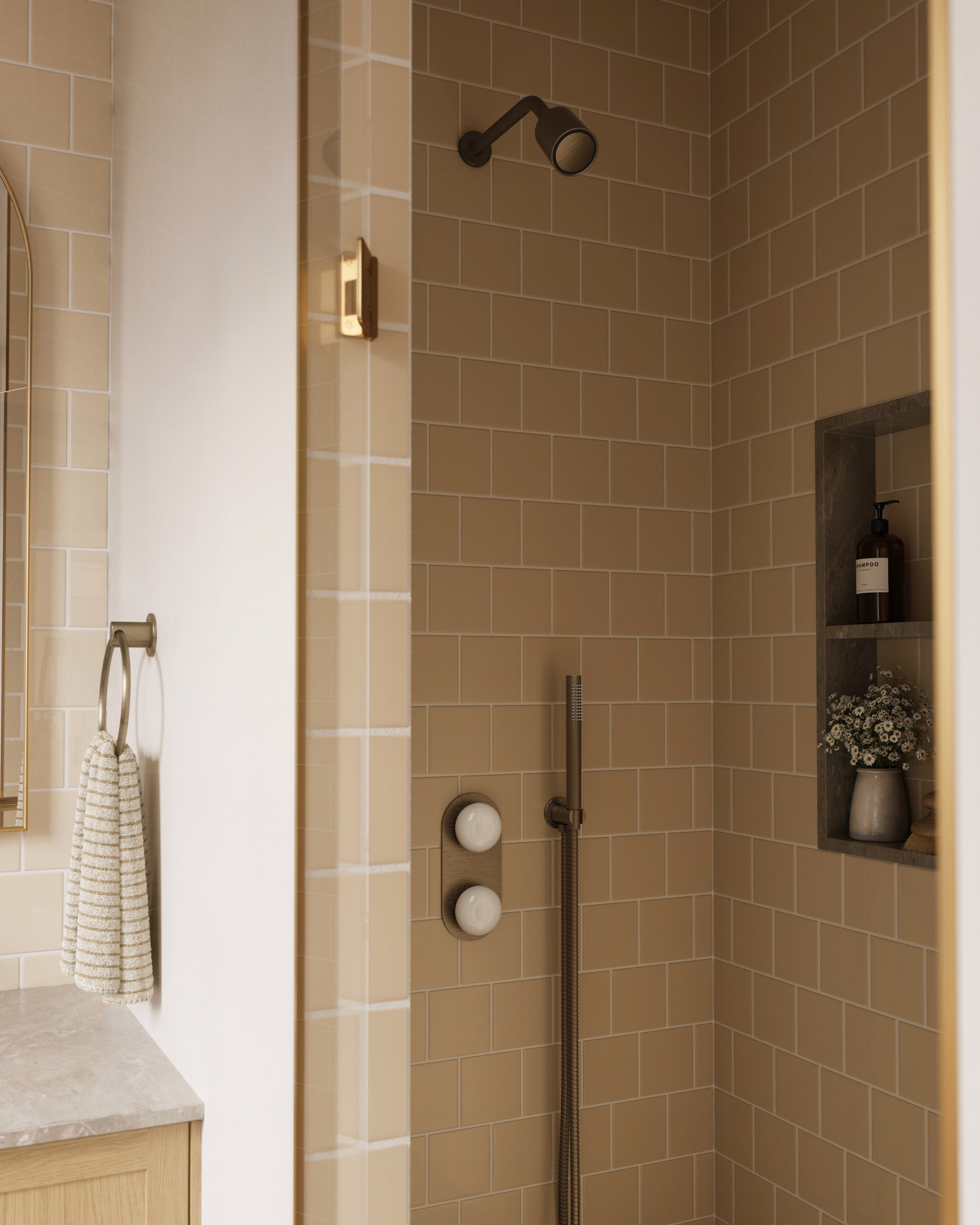 Contour & Foundry Wall Elbow with Hook Kit - Less Hand Shower in Antique Brass