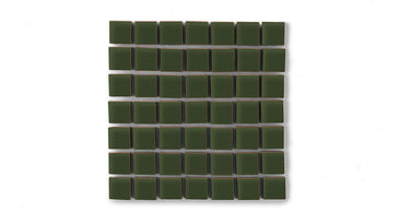 1x1 Straight Set Sheeted Original Ceramic Mosaic Tile in Hunter Green Matte