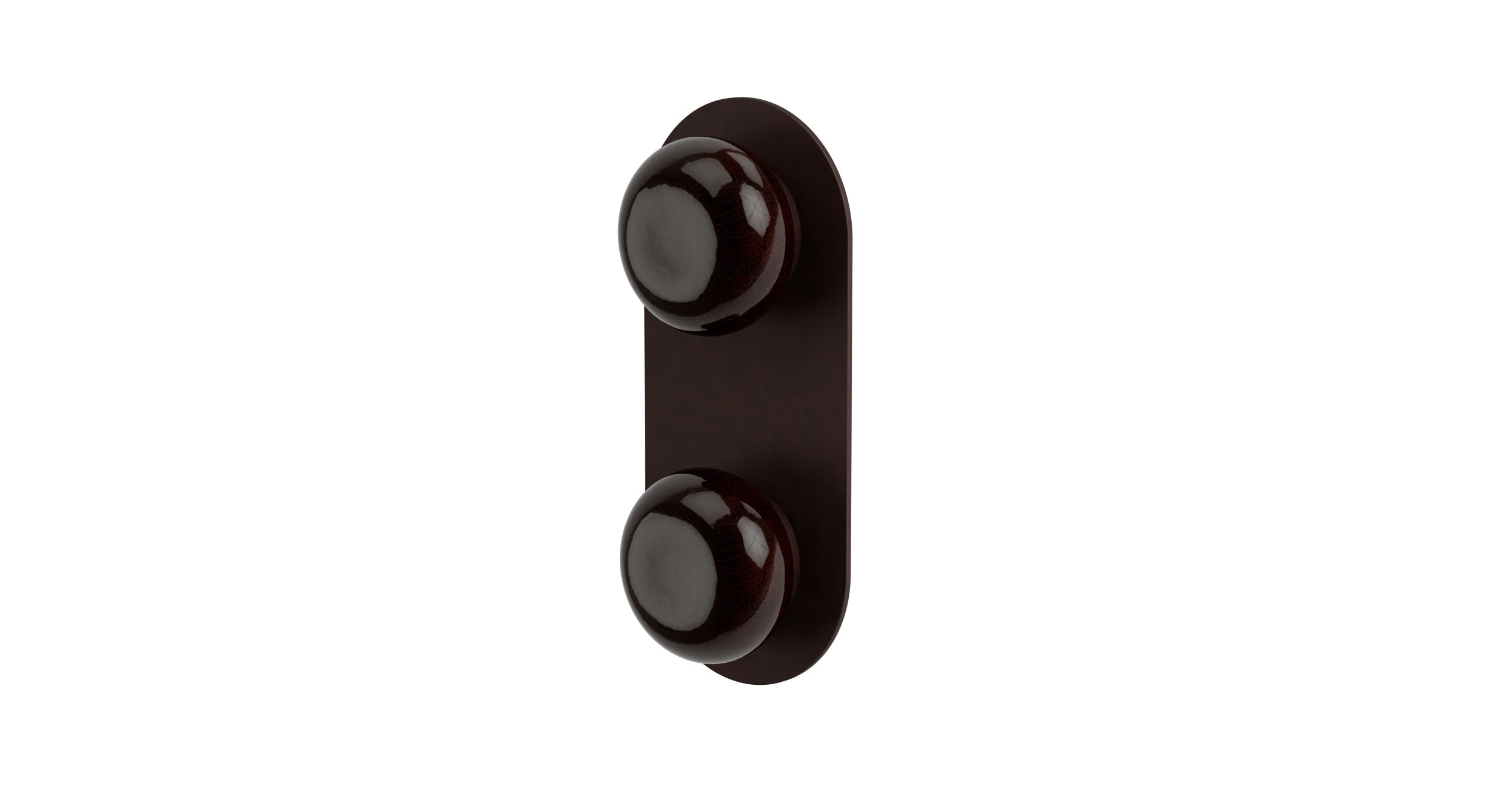 Foundry Two Handle Wall Mount Shower Trim with Pebble Ceramic Knob Handles in Architectural Copper