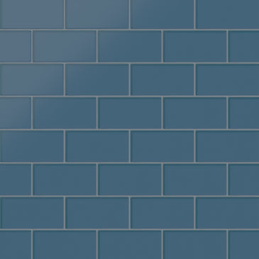 3x6 Glass Tile in Blue Jay Matte