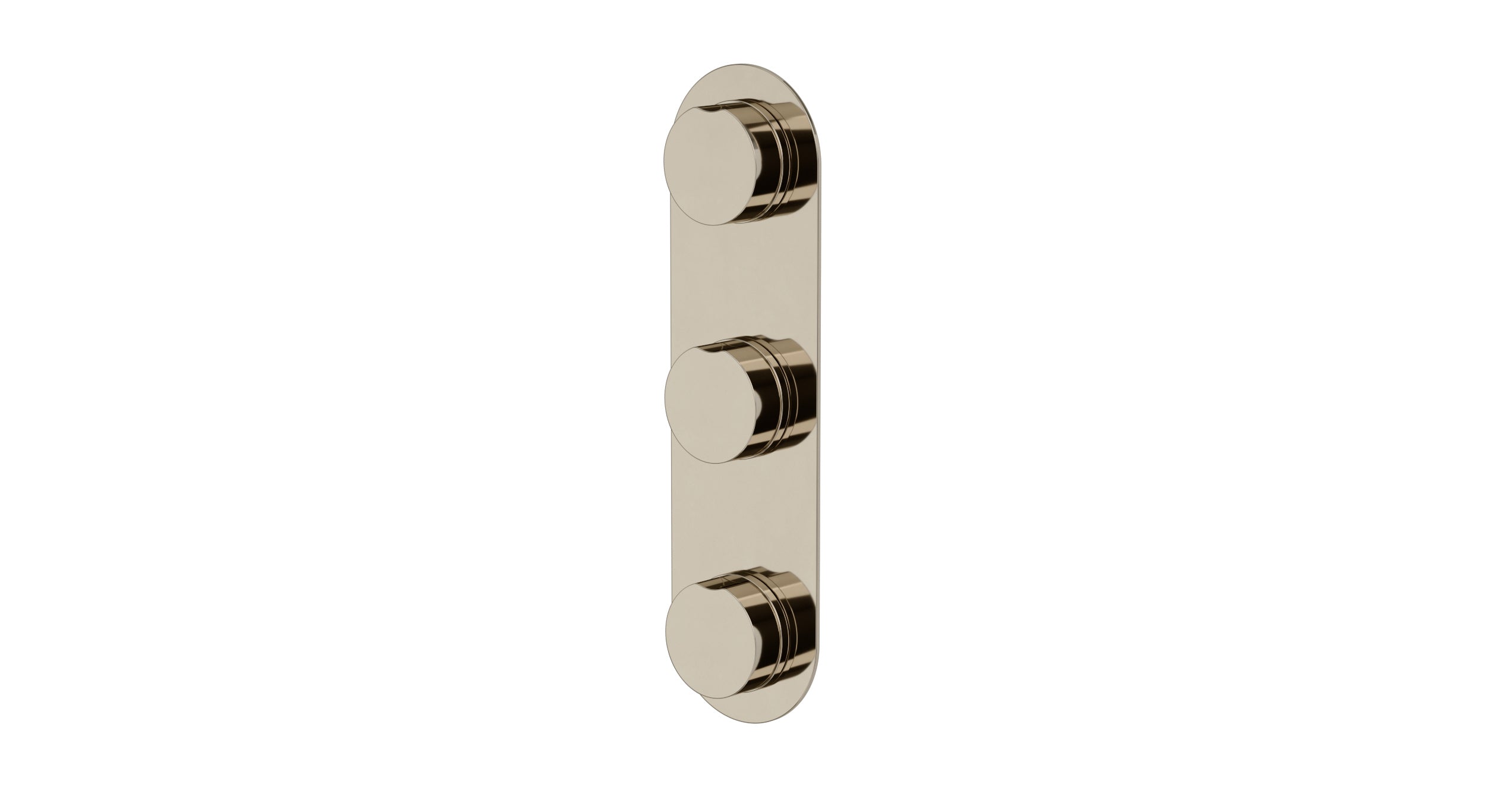 Foundry Three Handle Wall Mount Shower Trim with Barrel Knob Handles
