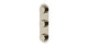 Foundry Three Handle Wall Mount Shower Trim with Barrel Knob Handles in Polished Nickel