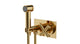 Contour One Handle Wall Mount Bidet Trim with Soft Cross Handle in Polished Brass
