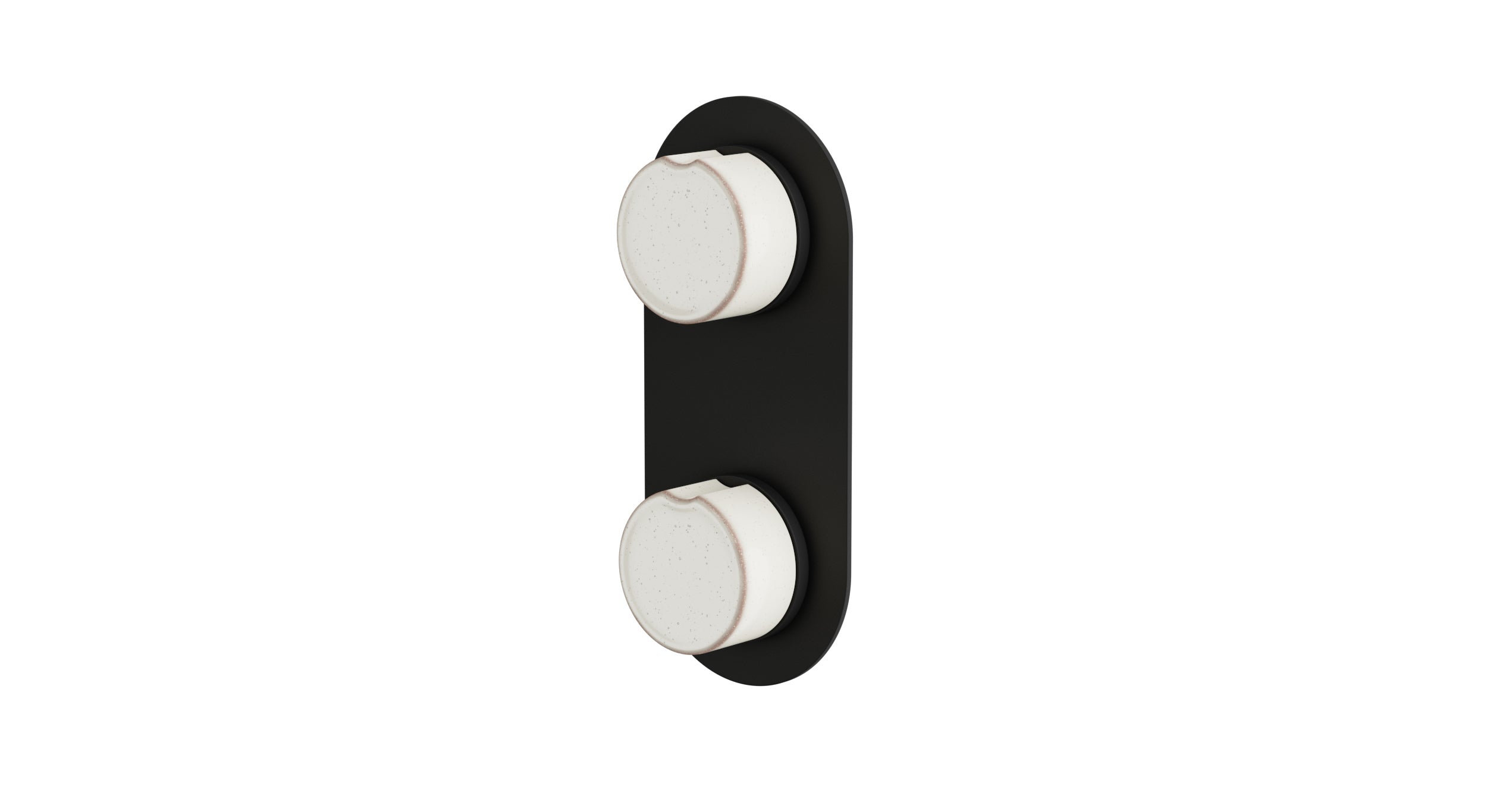 Foundry Two Handle Wall Mount Shower Trim with Groove Ceramic Knob Handles in Matte Black