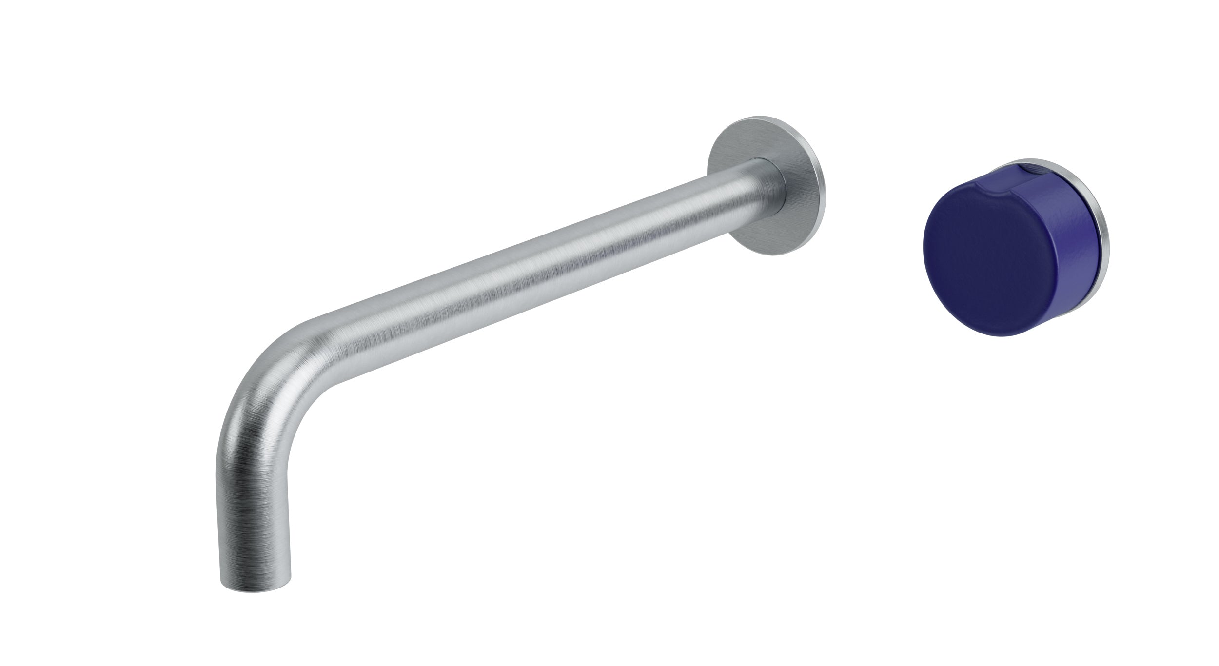 Foundry One Handle Wall Mount 10" Lavatory Faucet with Groove Ceramic Knob Handle in Satin Chrome