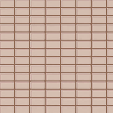 1x2 Straight Set Sheeted Glass Mosaic Tile in Rosy Finch Gloss
