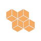Small Diamond Sheeted - Escher Original Ceramic Mosaic Tile in Koi Matte