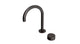 Foundry One Handle Deck Mount Gooseneck Lavatory Faucet with Barrel Knob Handle in Antique Bronze