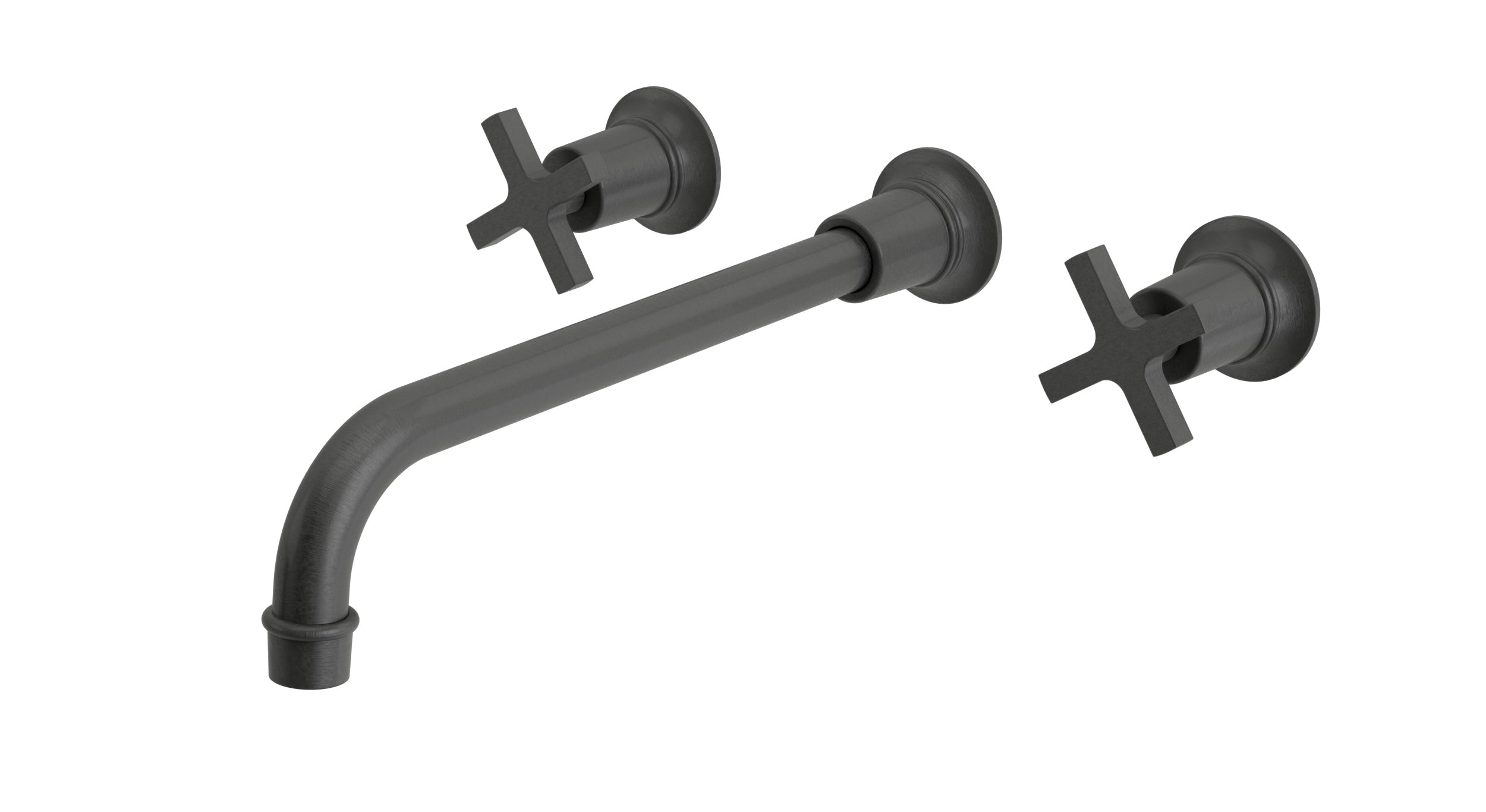 Emerson Two Handle Wall Mount 12" Lavatory Faucet with Classic Cross Handles in Blackened Nickel