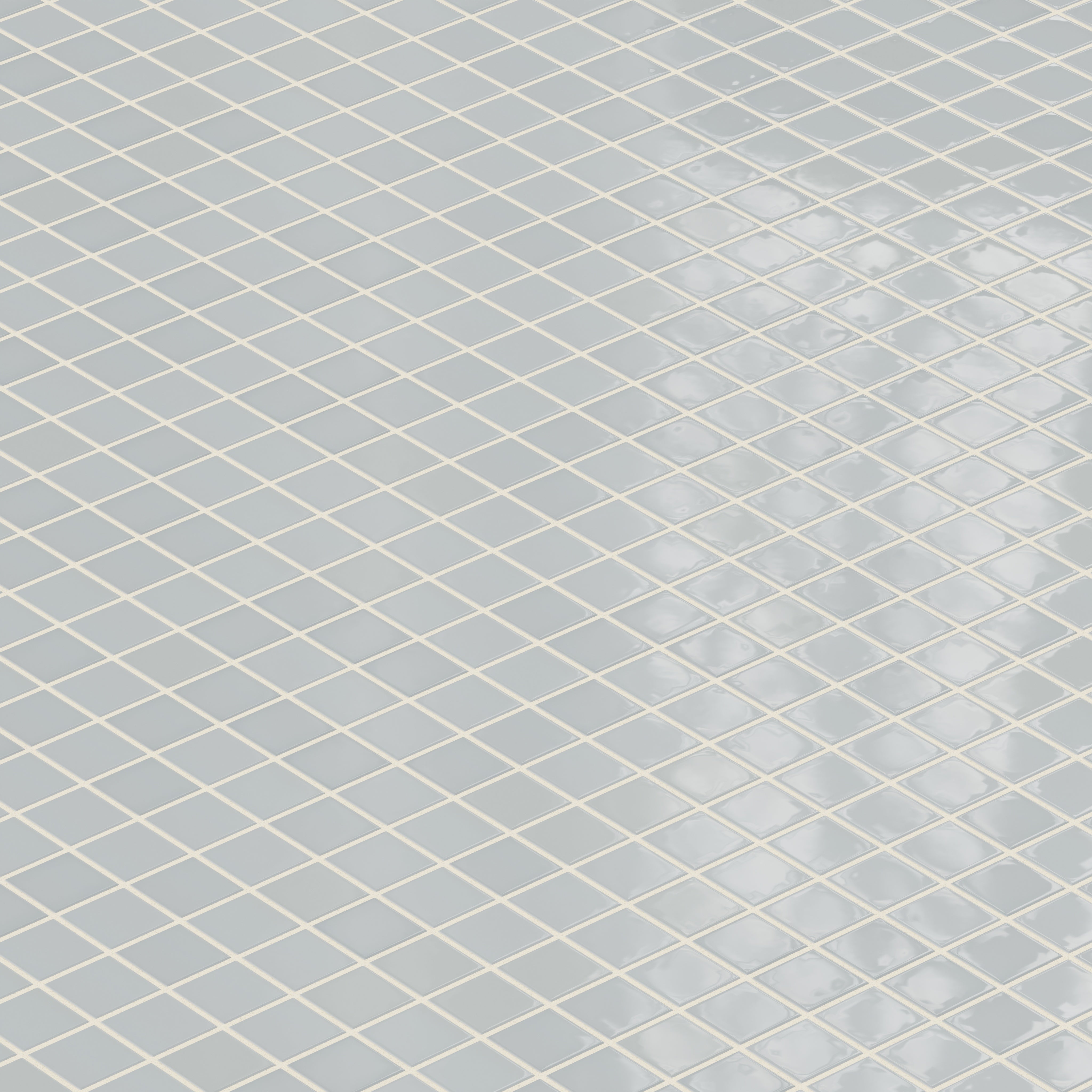 2x2 Straight Set Sheeted Natural Press Ceramic Mosaic Tile in Alberta Blue Gloss