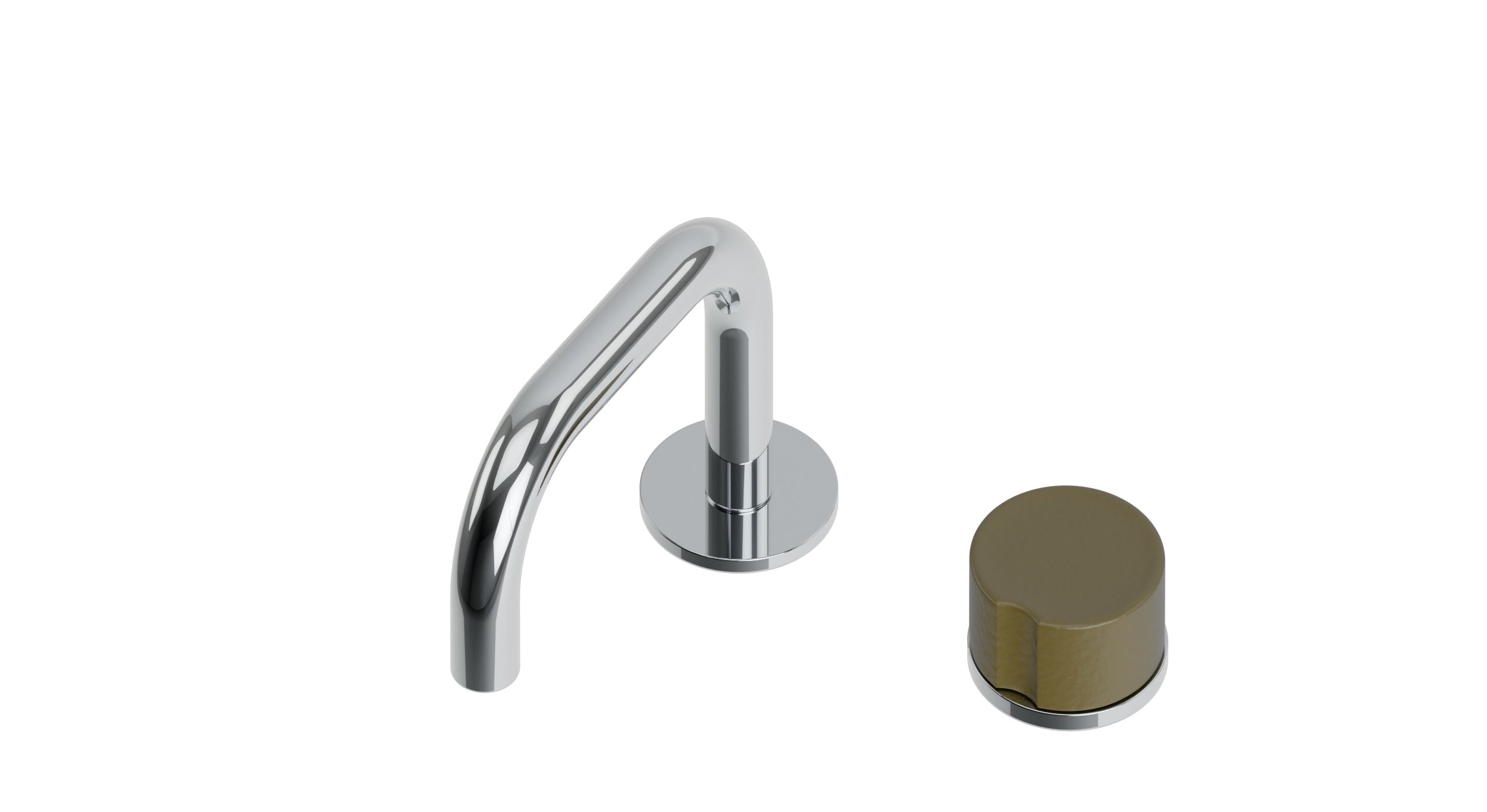 Foundry One Handle Deck Mount Squaretop Lavatory Faucet with Groove Ceramic Knob Handle in Polished Chrome