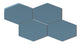 Elongated Hexagon Natural Press Ceramic Tile in Azurite Gloss